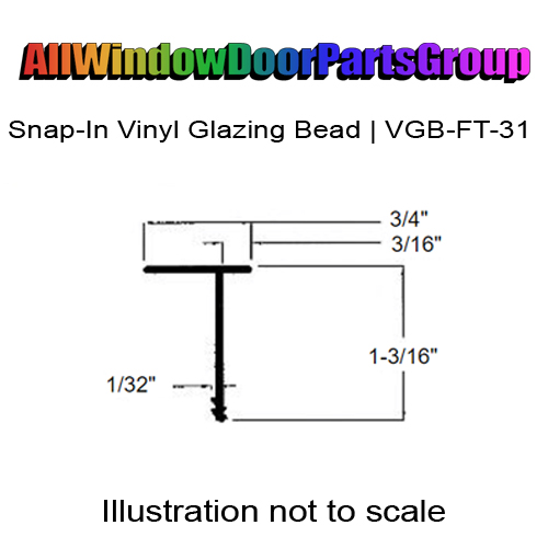 Snap-In Vinyl Glazing Bead | AWDP-VGB-FT-31