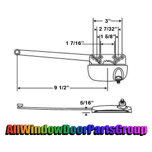 Truth Ellipse Style Single Arm Sill Mounted Casement Operator |  9 1/2" - Image 2