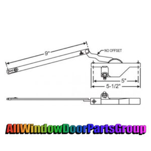 Truth Rear Mount Dyad Casement Operator | 9"