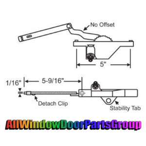 Truth Rear Mount Dyad Casement Operator | 5 9/16"
