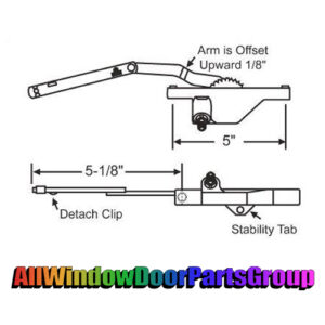 Truth Rear Mount Dyad Casement Operator | 5 1/8"