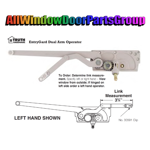 Truth EntryGard Dual Arm Casement Operator | 3 3/4" Short Arm
