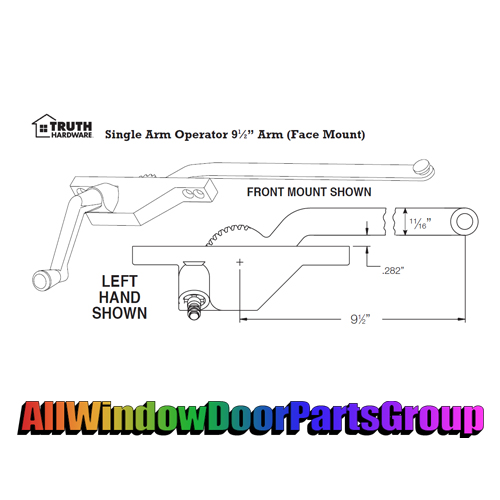 Truth Single Arm Casement Operator | 9 1/2" Arm - Image 2