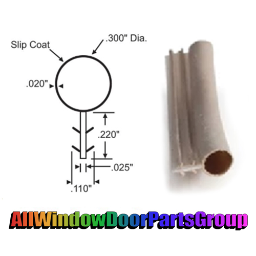 Kerf Bulb Window Weather-Strip Seal 0.300 Diameter