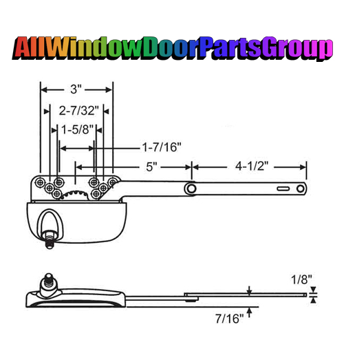 Truth Ellipse Split Arm Sill Mounted Casement Operator | 9 1/2"