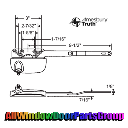 Truth Ellipse Split Arm Sill Mounted Casement Operator | 9 1/2" - Image 2