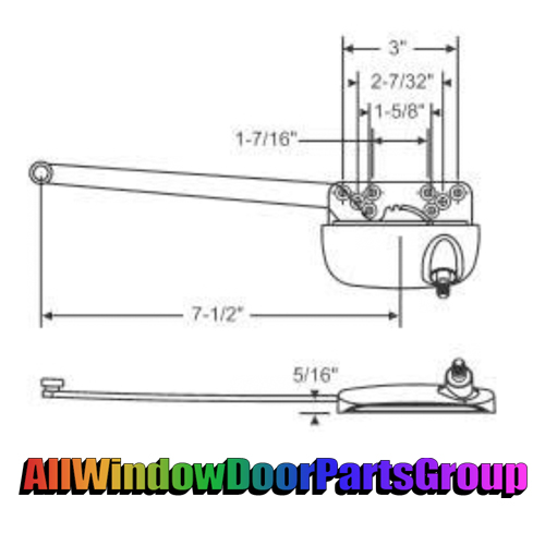 Truth Ellipse Style Sill Mounted Single Arm Operator | 7 1/2" Arm - Image 2