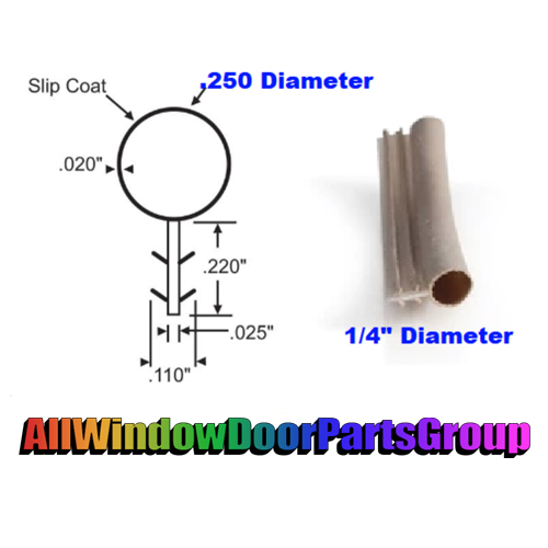 Kerf Bulb Window Weather-Strip Seal 0.250 Diameter